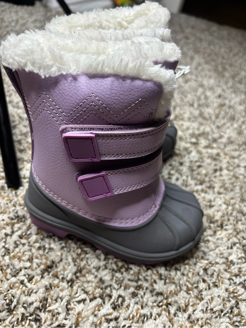 Kids Waterproof Winter Boots - Lavender/Gray